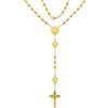 COLLANA ROSARIO IN ORO GIALLO 18K CON 7 MEDAGLIE SAN BENEDETTO 9-13 MM E CROCE