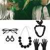 Set di 5 costumi da donna degli anni '50, occhiali, fascia per capelli, collana