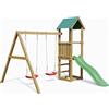 BricoShop24 Parco Giochi in Legno con 2 Altalene Scivolo e Sabbiera 310x275x245cm
