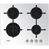 WHIRLPOOL GOA 6423/WH PIANO COTTURA GAS 4 FUOCHI GHISA A+S VETRO BIANCO