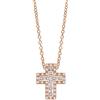 Damiani Collana Croce Damiani Belle Epoque 20083570 Cross Oro Rosa Diamanti Nuova
