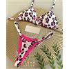 Bikini Donna Due Pezzi Mini Micro Perizoma Sgambato Bianco Rosa 3D1D55