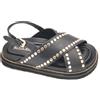 Elvio Zanon EB1004 ciabatta pelle nera cintrurino borchie fondo gomma C