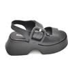Elvio Zanon EB1206 sandalo pelle nera cinturino fibbia zeppa 6cm fondo gomma C