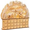 Small Foot 11789 Calendario dell'Avvento con 24 cassetti, Piramide di Natale con Illuminazione a LED, Decorazione Natalizia, Multicolore, Normale