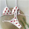 Bikini Donna Due Pezzi Mini Micro Perizoma Sgambato Bianco Rosso 3D1D55
