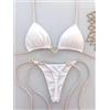 Bikini Donna Due Pezzi Mini Micro Perizoma Sgambato Bianco Lacci D1D55