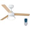 INSPIRE NOTOS Ventilatore da soffitto con luce effetto noce chiaro D. 106 cm.