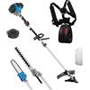 Güde Kit per la cura del giardino GPS 1001 4 in 1 (motore a 2 tempi 1,2/1,6 kW/PS), sega a catena con spada e catena/decespugliatore/tagliasiepi in uno, con prolunga, contenitore di miscelazione e