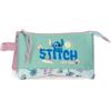 Disney Stitch Just Chill Astuccio Triplo Verde 22x12x5 cm Poliestere by Joumma Bags, Verde, Taglia unica, Astuccio triplo