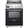 De Longhi Cucina gas 4 zone Forno elettrico PRO 66MAL Inox e Black Classe A