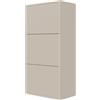 LBSIGN Scarpiera Sospesa Cannettata 3 Ante 50x30x103 Tortora Bali