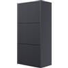 LBSIGN Scarpiera Sospesa Cannettata 3 Ante 50x30x103 Nero Bali