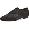 Diamant Scarpe da Ballo da Donna 183-005-550-V - Scamosciata Nero Argento Reflex - Regolare - 1,2 cm di Blocco - Made in Germany