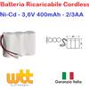 Extracell BATTERIA CORDLESS PANASONIC SONY NI-CD 2/3AA 3,6V 400mAh T107