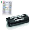 Laica VT3119 Macchina Alimenti, Automatica, 12 L/min, Doppia sigillatura, 1 Rotolo Sacchetti per sottovuoto Incluso + VT3512 Laica FrescoPiù, 100 Sacchetti per il sottovuoto per Alimenti 28x36 cm