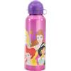 Tataway Disney Borraccia viola per bambine in alluminio Principesse Cenerentola Aurora Biancaneve Rapunzel Ariel Jasmine 530 ml con beccuccio e tappo di sicurezza