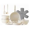 Redchef Set di pentole da 16 pezzi antiaderente in ceramica con manici rimovibili