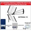 NewDigital Antenna Tv Digitale Terrestre Esterna 5G Con Amplificatore Segnale da Palo UHF "