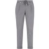 Barbati - Pantalone grigio Gregory in misto lana con pence e coulisse per uomo
