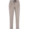 Barbati - Pantalone beige Gregory in misto lana con pence e coulisse per uomo