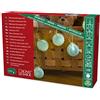 Konstsmide catena luminosa decorativa a LED, lanterne di carta azzurre, 12 diodi a luce bianca calda, 24 V trasformatore interno, cavo trasparente 3191 - 443
