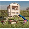 FratelliVagnoni Casetta in legno JOY per bambini cm 163 x 118 cm altezza 265 cm con scivolo