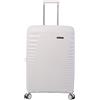 Totto - Valigia Rigida Media, Modello Traveller, 45,5 x 66 x 31,5 cm, 82 L, Espandibile, Ruote 360º, Maniglia Telescopica, Cinghie di Compressione Interne, Lucchetto TSA, Colore Beige Bianco Sabbia