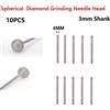 Professionale Grado 10PC Diamante Sferica Fresa Set Punte Trapano for Scolpire