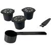 Fackelmann 42235 - Set di capsule riutilizzabili Nespresso, cialde e accessori per macchine da caffè, plastica, 3,7 x 2,7 cm, colore: nero