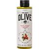 KORRES OLIVE POMEGRANATE Gel doccia idratante per una pelle morbida, con olio extravergine di oliva e profumo di melograno, vegano, senza siliconi e parabeni, 250 ml