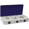 Parker Fornello 3 fuochi a gas Gpl / Metano griglia in acciaio Grigio Blu Parker 5328GB