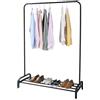Amig - Appendiabiti tipo stender Ïken - Mobile organizzatore con barra appendiabiti e ripiano inferiore - Dimensioni: 110x45x155 cm - Metallo Nero opaco - Ideale per camera, corridoio o ingresso