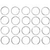 Chinchilla® Ø 30 mm Set di 20 portachiavi| acciaio C68D temprato | robuste chiavi ad anello color argento | dimensioni: 3x3x0,29 cm| spessore del materiale: Ø 1,75 mm | Made in Germany