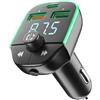Cellularline - Car FM Transmitter - Trasmettitore FM Bluetooth® per autoradio - USB Music Player - Caricabatterie Auto 20W - Quick Charge 3.0 - Chiamate Hands Free - Luci RGB - Nero