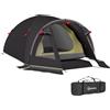 VivaGarden Tenda da Campeggio 2-4 Persone a Tunnel 190T e PE 3.3x1.9x1.2 m Nero VivaGarden