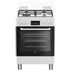 Beko Cucina a Gas 4 Fuochi Forno Elettrico Ventilato 60x60 cm Bianco FBE62310GW