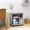 vidaXL Mobiletto con Rotelle Grigio Cemento 60x45x60 cm in Truciolato