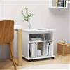 vidaXL Mobiletto con Rotelle Bianco Lucido 60x45x60 cm in Truciolato
