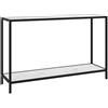 vidaXL Tavolo Consolle Bianco 120x35x75 cm in Vetro Temperato