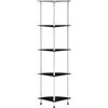 vidaXL Scaffale a 5 Livelli Nero 30x30x130 cm in Vetro Temperato