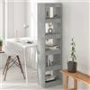vidaXL Libreria/Divisorio Grigio Cemento 40x30x166 cm