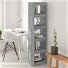 vidaXL Libreria/Divisorio Grigio Sonoma 40x30x166 cm