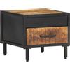 vidaXL Comodino 40x40x35 cm in Legno di Mango Grezzo