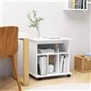 vidaXL Mobiletto con Rotelle Bianco 60x45x60 cm in Truciolato