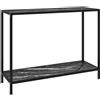 vidaXL Tavolo Consolle Nero 100x35x75 cm in Vetro Temperato