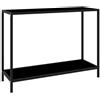 vidaXL Tavolo Consolle Nero 100x35x75 cm in Vetro Temperato