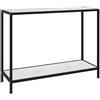 vidaXL Tavolo Consolle Bianco 100x35x75 cm in Vetro Temperato