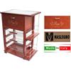 MAS LEGNO CARRELLO VESUVIO PORTA PANE + PORTA BOTTIGLIE CILIEGIO MASLEGNO