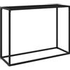 vidaXL Tavolo Consolle Nero 100x35x75 cm in Vetro Temperato